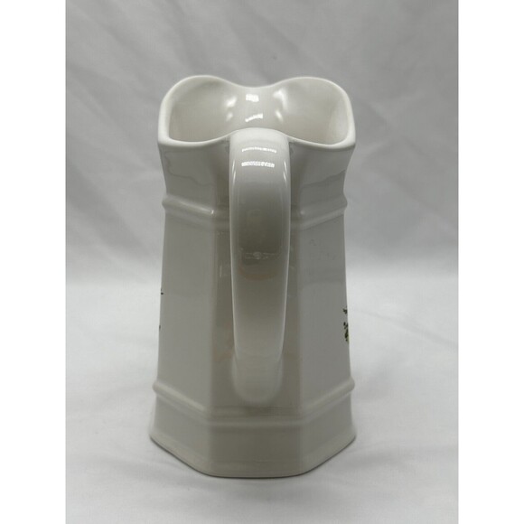 VINTAGE Pfaltzgraff Heritage Stoneware Christmas Pitcher 1 Qt / 32 oz w Tree 8" - Picture 2 of 11